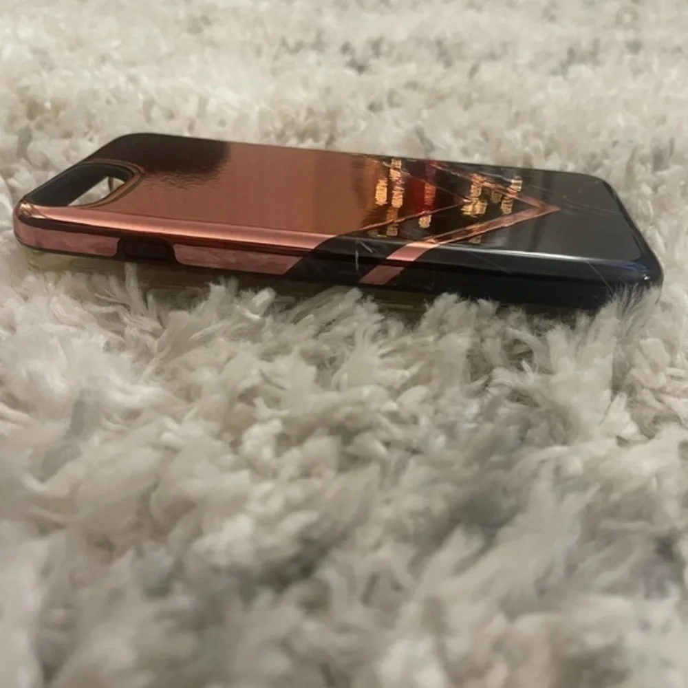 NWOT iPhone 6S / 6 / 7 / 8 Plus Rose Gold Mirror Pink Black‎ Marbled Phone Case